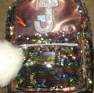 Justice sequin mini "J" backpack